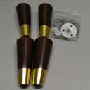 5 Inch Wooden Furniture Legs, Tapered Sofa Legs Set of 4, Mid Century Modern Desk Legs, Replacement 5" Couch Legs Ottoman Leg(Brown)