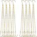 PINGEUI 8 Pack Gold Hanging Baskets Chains, 16 Inch Heavy Duty Metal Hanging Basket Chain Decorative Chains with S Hook, Plant Hanger Indoor Outdoor Replacement Hanging Chains