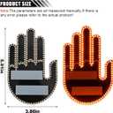 LED Hand Gesture Light for Car, 3 In1 Car Sign Finger Light with Remote Control, Funny Back Window Sign Light Accessories for Cars Trucks, Car Gadgets & Road Rage Signs, No Battery