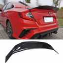 Rear Spoiler Compatible with 2016-2021 Honda Civic, Duckbill Fits for 2016 2017 2018 2019 2020 2021 4-Door Sedan, Trunk Exterior High Kick Tail Deck Lid Wing Lip (Glossy Black)