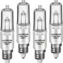 JDE11 120v 75w, 55mm E11 Halogen BulbReplacement E11 Led Bulb T4 Mini Candelabra Base, 2700K Warm White Dimmable for Chandeliers, Ceiling Fan, Table Lamps, Cabinet Lighting, 4 Pack