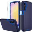for Samsung Galaxy A16 5G case,A16 5G Heavy Duty case,with A Tempered Glass Screen Protector, [Military Grade Protective ] [Shockproof] [Dropproof] [Dust-Proof] (Dark Blue)