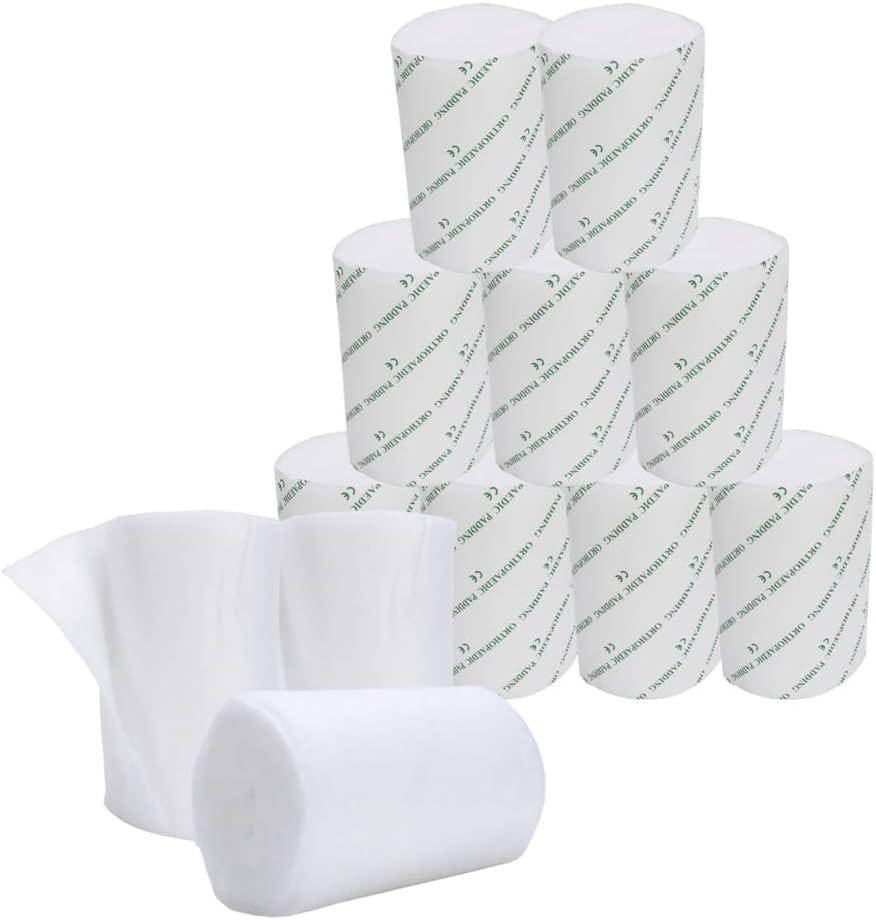Cast Padding 12 Rolls 4 x 12ft, Individually Wrapped, Undercast Padding, Gauze Bandage for Halloween Wrap Bandage Art Projects, Body Casts, Mask Making, Hobby Craft, Wound Care, Orthopedic