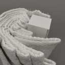 Madison Park Cordless Roman Shades, Total Blackout Window Blind Privacy Window Shades, Thermal Insulated Cordless Window Treatment for Bedroom, Living Room, Quincy, Single Panel 27" W X 64" H White