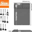 2 x Silicone Grill Mat for Blackstone Grill Accessories, Heat Resistant Griddle Tools Mat with Drip Pad, BBQ Spatula Mat for Outdoor Grill and Kitchen Counter, gray