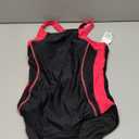 beautyin Women's One Piece Athletic Racerback Swimsuit Slimming Bathing Suit (Medium, Black and Red)