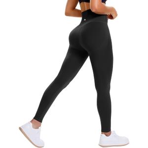 Women's Butt Lifting Leggings Hidden Scrunch Butt Lifting Leggings Seamless High Waisted Workout Yoga Pants (Black)