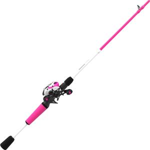 Zebco Roam Baitcast Reel and Fishing Rod Combo, 6-Foot 6-Inch 2-Piece Fiberglass Fishing Pole with Split-Grip MaxTac Rod Handle, Lightweight Graphite Frame, Right-Hand Retrieve, Size 100 Reel