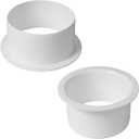 5" Inch Pack of 2 - Duct Connector Flange - Plastic Male End Straight Pipe Coupler for Heating Cooling Ventilation System - Ducting, Dryer Vent Coupling Wall Plate - PVC Flange Adapter, HVAC Fittings