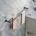 Miyili Matte Black Double Bath Towel Bar 36-Inch Stainless Steel Hand Towel Rack for Bathroom Wall Mount, A02B90B