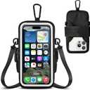 Running Phone Holder, Cell Phone Armband, Clear Crossbody Phone Pouch Purse with Adjustable Strap, Arm Bag with Carabiner, Fits iPhone 16/15/14 Pro Max & Galaxy S25 S24 S23[Up to 7.0 inch]