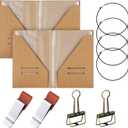 Travelers Journal Notebook Accessories Kit Include Travel Kraft File Folder, Zipper Case, Pen Holder, Binder Clip and Elastic Bands Travel Accessories Supplies(2 Pack,A5 Size)