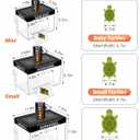 GOZILLA Adjustable Turtle Basking Platform with Basking Lamp, 11.8x7.9x7.9''Acrylic Turtle Topper & Dock, Hanging Platform Enclosure Warm Room for Small Turtles, Reptiles.(Medium)