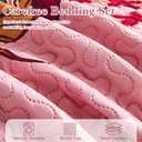 Tyrot 3 Piece Pink Boho Floral Full/Queen Quilt Sets Farmhouse Botanical Reversible Lightweight Bedspread with 2 Shams Butterfly Microfiber Bedding Quilts Set for All Season, 90''x96''