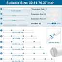 Spring Tension Curtain Rod for Window,White 31-76" 2 Pack Shower Rod | No Drilling Installation,6.6lbs Max Load,7/8inch Spring Rod Diameter, Adjustable for Doorway, Closet, Kitchen,Bathroom