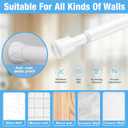 2 Pack Spring Tension Rods 28-43 Inches,5/8" Diameter White Spring Load Adjustable Expandable,Small Short Tension Curtain Rod for Windows,Kitchen,Doorway,Bathroom,Cupboard Bars