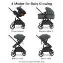 Gromast 3-in-1 Baby Stroller, Convertible Stroller for Newborn Infant Toddler with Reversible Seat, UPF 50+ Canopy & Cup Holder - Gray