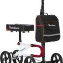 Economy Knee Scooter Steerable Knee Walker for Foot Injuries Compact Crutch Alternative with Dual Braking System (Red)