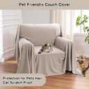 MEETSKY Small Couch Cover Oversized Armchair Sofa Covers Washable for Dogs Single Recliner Sofa Slipcover, Cat Scratch Proof Soft Sofa Throw Protector for Pets, 71" x 91", Oat
