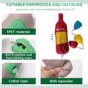 3-in-1 Eco-Friendly Dog Squeaky Toys for Medium Small Puppy Breed Dogs, Dog Toys for Beagle Corgi Frenchie to Keep Them Busy Snuffle Toy for Dogs with Treat Dispenser Tug off Toy Play, Bottle-Shaped