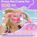 Vvinca Kids Goggles with Comfort Fabric Strap, Kids Swim Goggles Wide View Anti-Fog/UV No Leaking Swimming Goggles for 3-14 (11-pink& Mermaid Purple)
