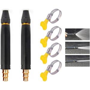 Home High-Pressure Car Wash Water Gun With Booster Nozzle, Suitable for watering plants and vegetables and washing cars,Includes 4 stainless steel hose clamps