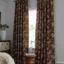 vctops Vintage Floral Oil Painting Curtains with Tassels Set of 2 Panels Rod Pocket Thermal Insulated Room Darkening Window Curtains/Drapes for Bedroom Living Room (Coffee,59"x102")