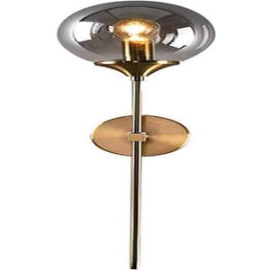 Wall Lamp Brass 1 Light Wall Sconce with Clear Round Glass Shade Gold Long Arm Wall Light Fxture for Bedroom Hallway Stairs-15x60cm (Color : Golden, Size : 15x60cm)
