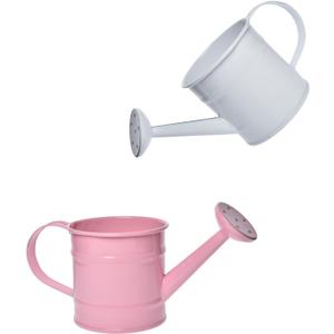 Decorative Mini Tin Watering Can - 0.05Gal Cute Metal Jug for Hand Crafts,Garden-Theme Parties,Plant Pots, Home Decor,Housewarmings, Fun Birthday Gift for Girls and Boys (P/W, S)