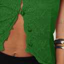 Women's Sexy Lace V Neck Button Down Going Out Boho Tops Trendy 2025 (Green, S)
