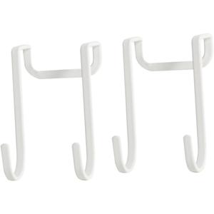 Veemoon Over Door Ironing Board Hanger - 2 Pcs White Iron Board Holder for Easy Storage - Space Saving Design for Laundry Room Kitchen and Bathroom Organization