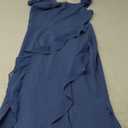 GRACE KARIN Spaghetti Strap High Slit Bodycon Cowl Neck Backless Club Party Maxi Dress Gray Blue, M