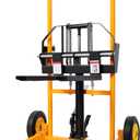 440lbs Material Lift Stacker, Hydraulic Fork Lift, 35.5" Max Lift Manual Forklift Pallet Lift Dolly, Manual Pallet Stacker for Supermarket, Warehouse, and Household, Effort-Saving Pedal Operation