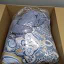 LANCO MODERN LIFESTYLE Blue Gold 6 Piece Comforter Set, King, Elegant Floral Jacquard, Ultra Soft Bed Set for All Seasons, Bed in a Bag, Include Comforter, Bed Skirt, Pillow Shams & Decor Pillows