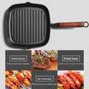 Nonstick Cast Iron Grill Pan with Double Spouts, 8.7-inch Durable Skillet for Stove Tops, Ideal for Indoor & Outdoor Cooking (8.7inch / 22cm)