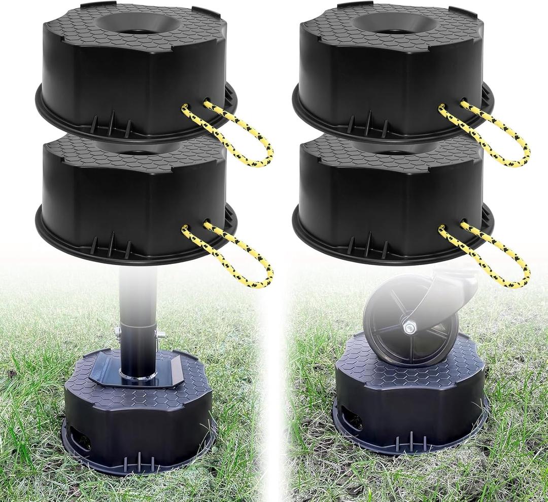 RV Trailer Jack Block 4 Pack, RV Leveling Blocks for Jacks,Camper Stabilizer Blocks for Travel Trailer for Any Tongue Jack, Post, Foot, 5th Wheels