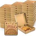 40 Pack Pizza Boxes, 7.3 x 7.3 x 1.6 Inch Kraft Corrugated Pizza Takeout Containers, Food Delivery Boxes Gift Packing Containers for Pizza, Cake, Cookies, Snack