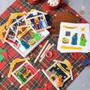 Funrous 24 Set Christmas Make a Nativity Scene Sticker Crafts DIY Stick Advent Craft Religious Hanging Ornaments for Christmas Tree Holy Night Christian Party Favors Classroom Activities(Nativity)