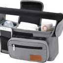 Momcozy Universal Stroller Organizer with Insulated Cup Holder Detachable Phone Bag & Shoulder Strap, Fits for Stroller like Uppababy, Baby Jogger, Britax, BOB, Umbrella and Pet Stroller