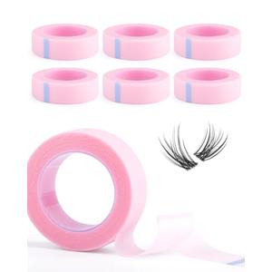 Cluster Lash Tape 6 Rolls Residue-Free Eyelash Extension Tape, Direct Tear Design for DIY Lash Clusters at Home & Salon Use, Breathable PE Material, 450CM per Roll