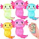 Simgoing 4 Pcs Stress Relief Axolotl Squeeze Axolotl Party Favors 3.94 x 3.15 Inches Malt Sugar Filled Stretchy Fidget Stress Ball Toy for Adults Soothing Birthday Party Gift, 4 Styles (Glitter)