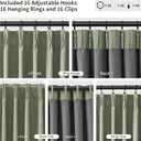 100% Blackout Sage Green Linen Curtains Pinch Pleated Green Blackout Curtains 84 Inches Long for Bedroom Living Room Memory Shaped Thermal Insulated Pinch Pleat Drapes with Hooks Rings Clips 7FT