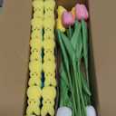 Labrostar Easter Decorations Easter Decor 15pcs Artificial Tulips with 48pcs Bunnies Vase Filler Spring Decor Home Indoor Decoration Centerpieces for Tables