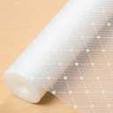 Cooyes Shelf Liner  Premium Non-Adhesive Cabinet & Drawer Liner for Kitchen  Waterproof Shelf Paper with Modern Pattern  Durable EVA Cabinet Mat  Easy to Cut (11.8"W x 236"L, White)