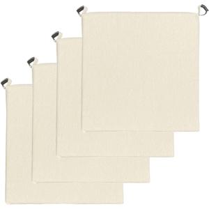 20x20 inch Patio Chair Cushion 4/Pack Outdoor Chair Pads Resilient Foam Filling Water Repellent Stain-Resistant UV Resistant Weather Resistant with Velcro for Patio Furniture Almond