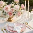 LIYH 24 Pcs Pink Plates Reusable, Pink Plastic Scalloped Plate Durable and Dishwasher Safe,Baby Shower Plate, Light Weight Daisy Plastic Wavy Plates for Wedding Party Birthday