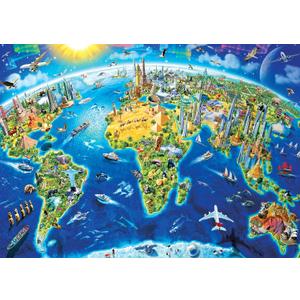 1000 Piece World Landmarks Map Puzzle Paper Jigsaw Puzzle for Adults School Supplies World Map Puzzle 1000 Pieces Puzzles for Adults, Puzzles for Senior Teens 1000 Pieces Jigsaw Puzzles