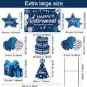 Yulejo 8 Pieces Retirement Yard Sign Decorations Happy Retirement Yard Signs Retirement lawn Sign with Stakes for Outdoor Retirement Party Supplies 16inch (Blue and Silver)