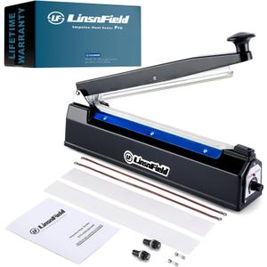 Sealer Pro - 20 inch - 5mm Sealing Width - Impulse Heat Sealer Most Heavy Duty for Strong, Secure Sealing for Long Term Food Storage, Black