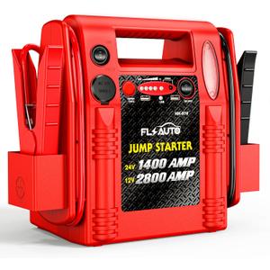 Car Battery Jump Starter - FlyAuto 2800/1400 Amp 12V 24V Heavy Duty Jump Box, Works with Truck Tractor Excavator Automotive Engine Starter Battery Charger Booster Jumper Box with USB/DC Power Unit
